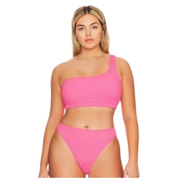 Good American Bikini Top swimsuit plus curve Bright Always Fits Hot one Shoulder - Picture 9 of 9